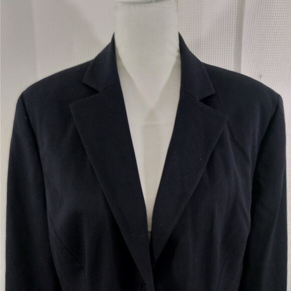 LARRY LEVINE/DRESSBARN! TAILORED BLACK LONG LGTH, DRAPEY & ELEGANT JACKET! SZ 14 - Picture 6 of 14